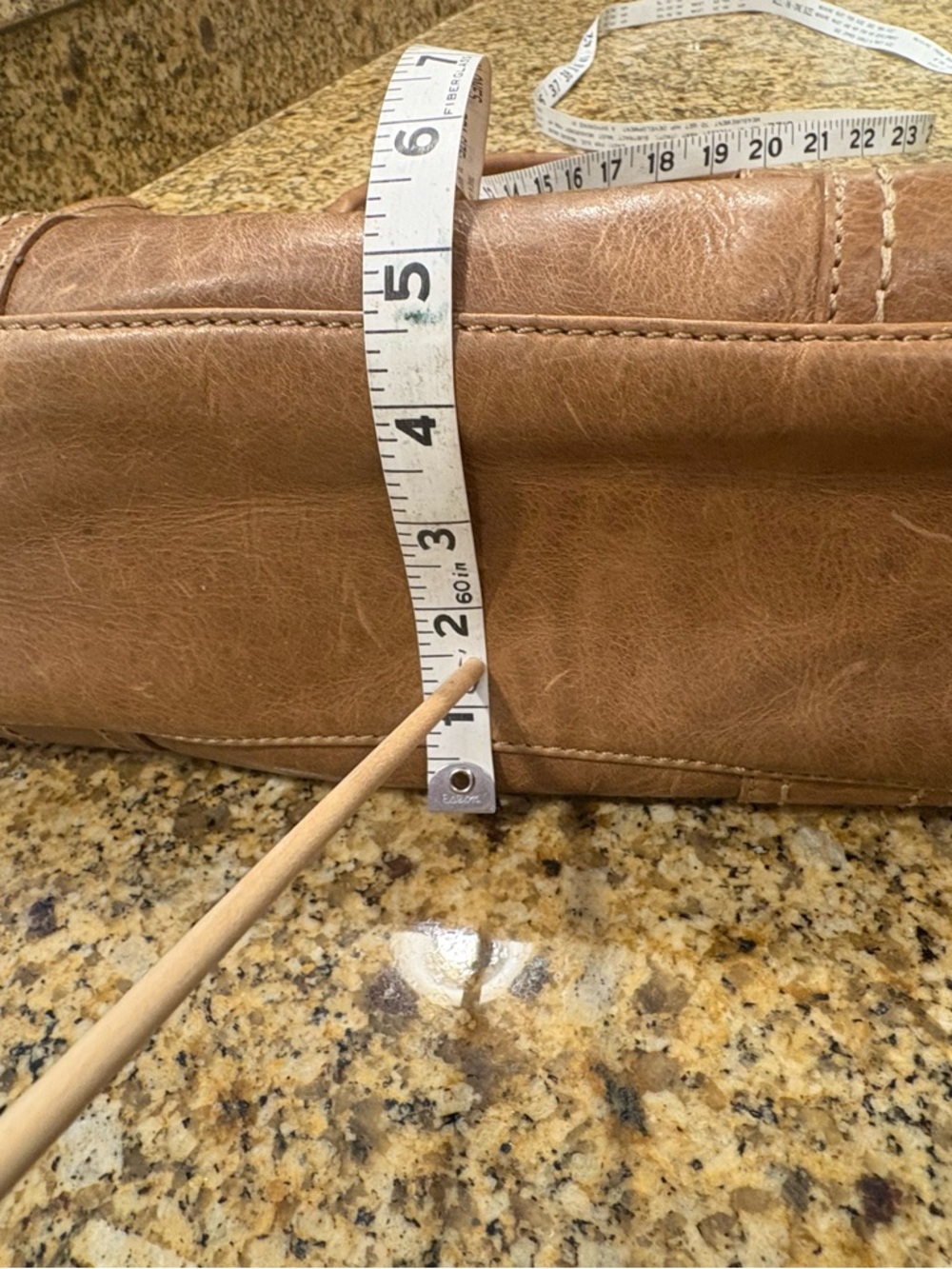 Frye Melissa Satchel in Beige Leather Classic Style W Dust Bag - Picture 10 of 15